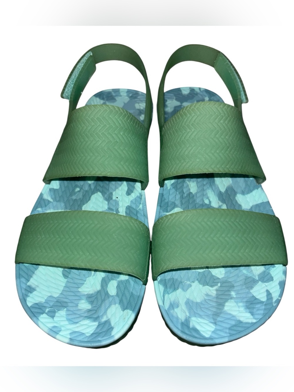 Reef Water Vista Women's Sandals Size 10 Beach Marbled Blue green PVC Free - Picture 3 of 10